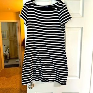 Summer dress cotton short sleeved  black and white size XL